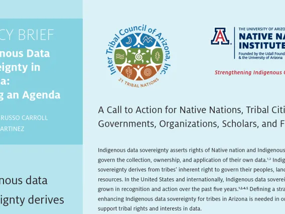 Indigenous Data Sovereignty in Arizona Setting an Agenda