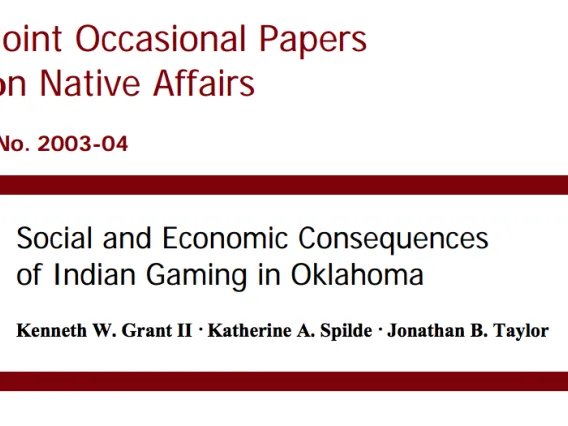 Social and Economic Consequences of Indian Gaming in Oklahoma