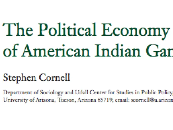 The Political Economy of American Indian Gaming