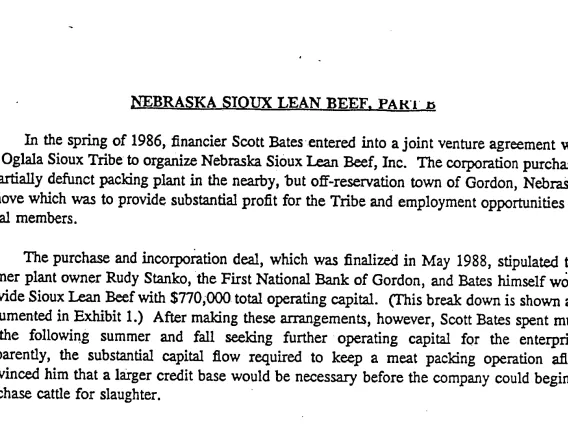 Nebraska Sioux Lean Beef, Part B 