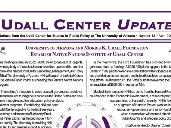 Udall Center Update No. 13