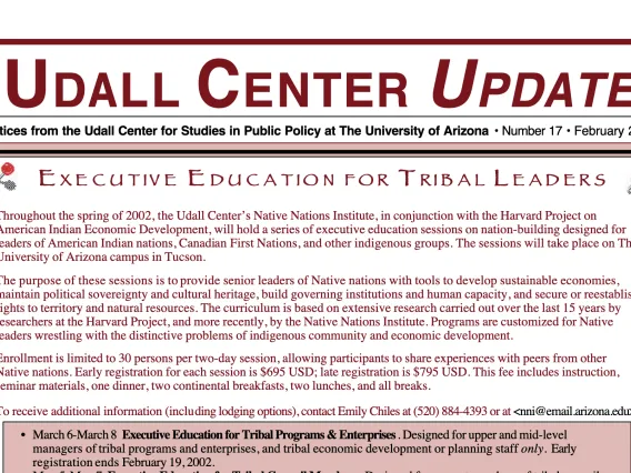 Udall Center Update No. 17