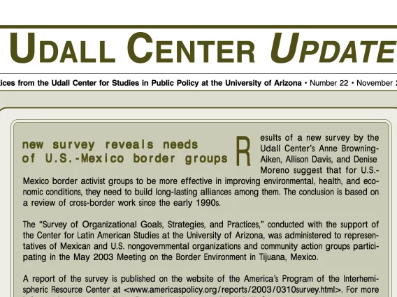 Udall Center Update No. 22