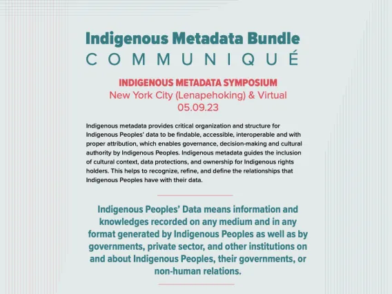 Indigenous Metadata Bundle Communiqué