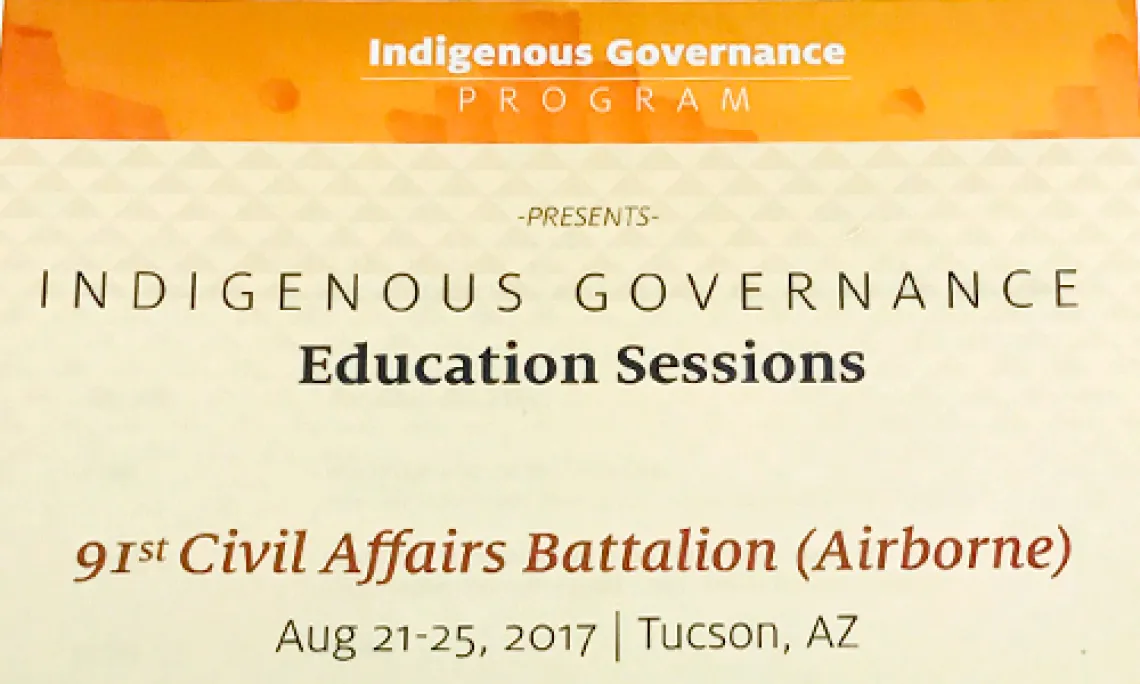 US Army Officers Train in Native Nation Rebuilding