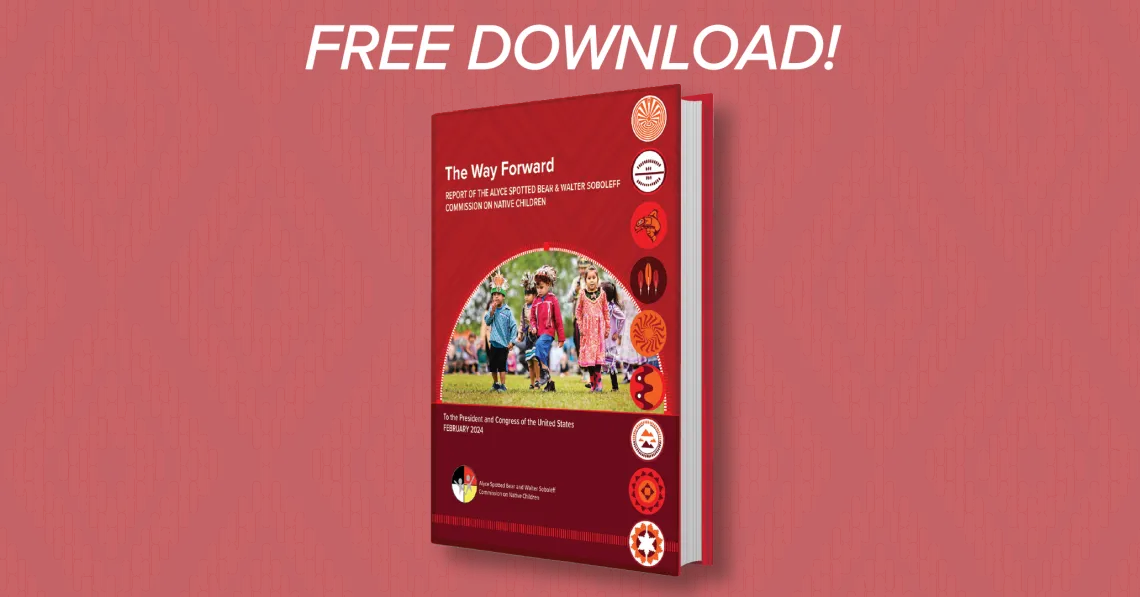 Cover of "The Way Forward" report as shown on book mockup against a pink background with white text reading "FREE DOWNLOAD!" across the top of the image.