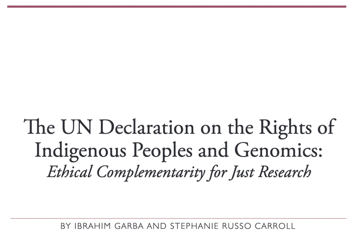 The UN Declaration on the Rights of Indigenous Peoples and Genomics: Ethical Complementarity for Just Research